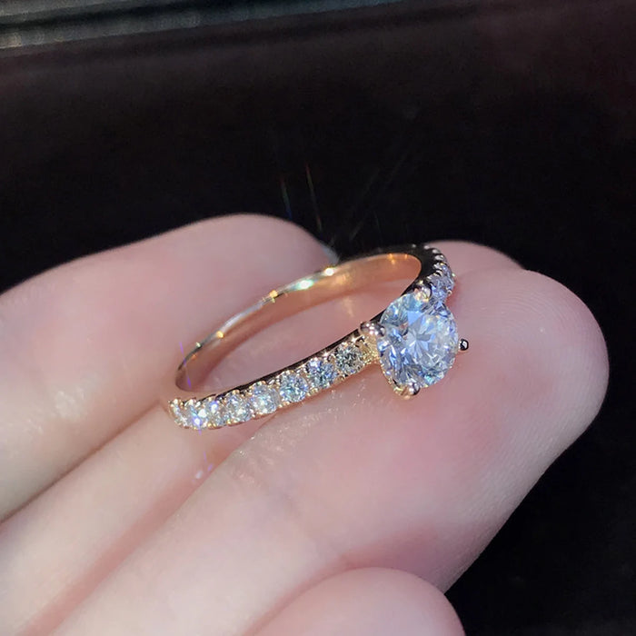 Round Zirconia Women Wedding Rings
