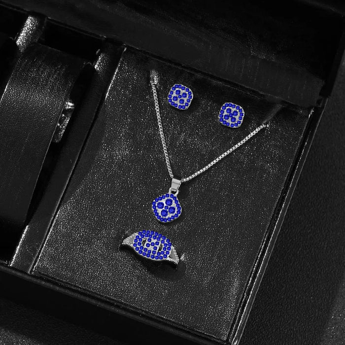 Luxury Cube Jewelry Set: Elegant Necklace, Earrings & Ring