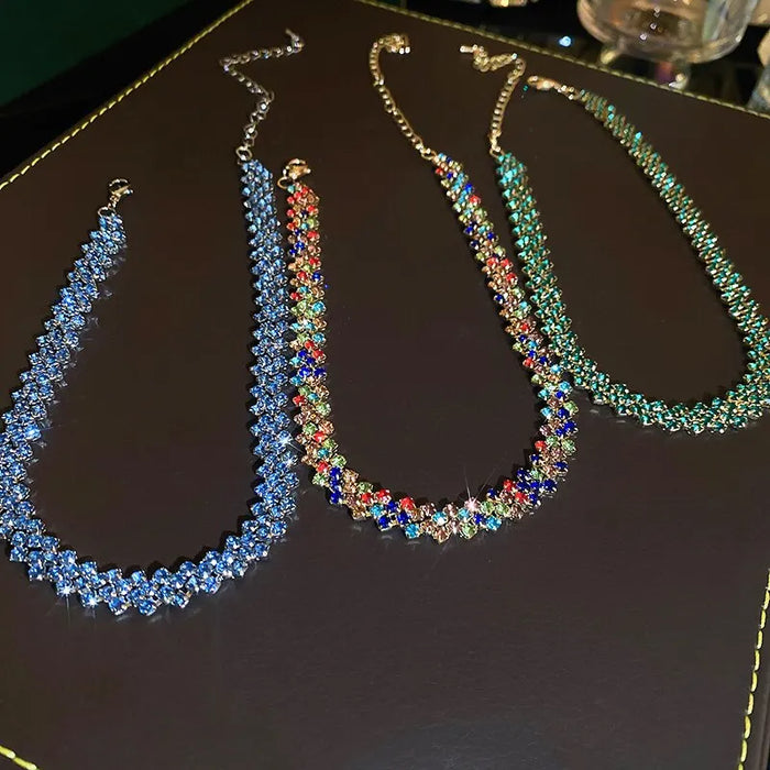 Luxury Shiny Full Rhinestone Choker Necklace