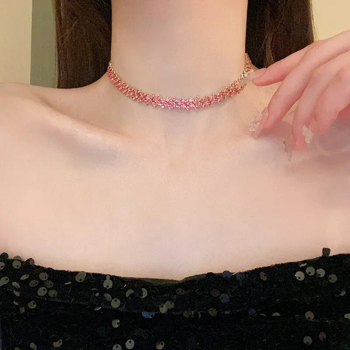 Luxury Shiny Full Rhinestone Choker Necklace