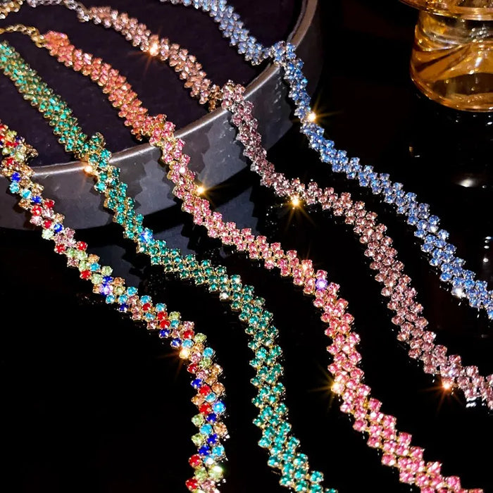 Luxury Shiny Full Rhinestone Choker Necklace