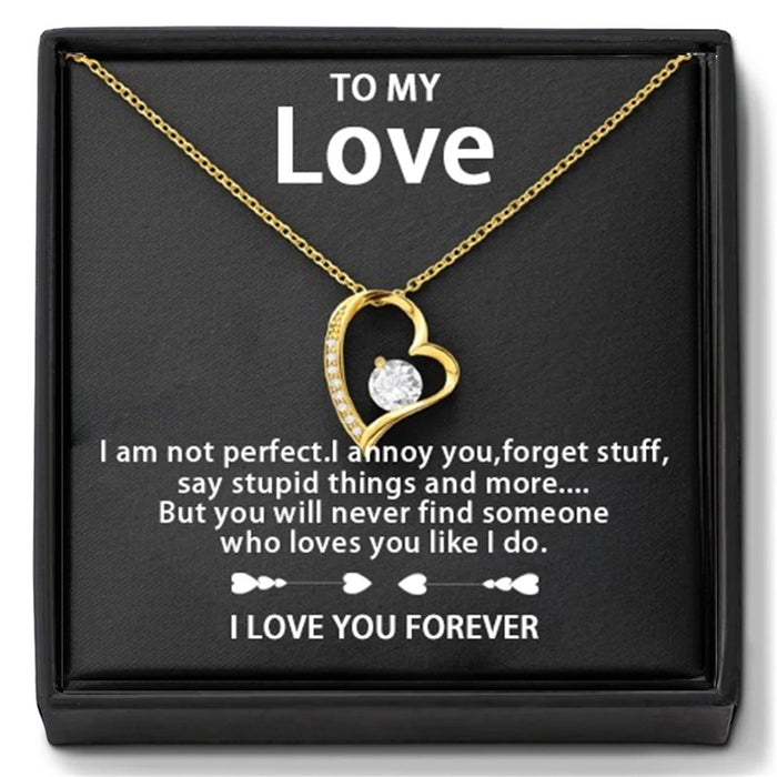 14K Gold or Silver Forever Love Pendant Necklace