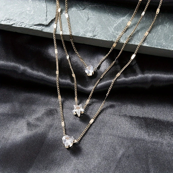 Multi-layer Five-pointed Star Heart Shape Pendant