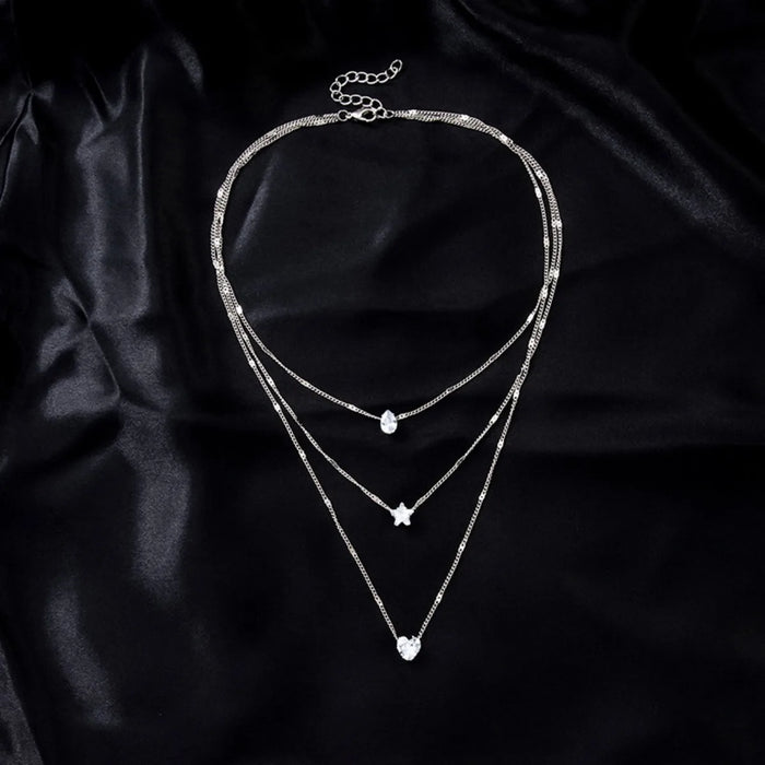 Multi-layer Five-pointed Star Heart Shape Pendant