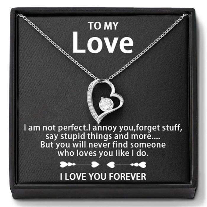 14K Gold or Silver Forever Love Pendant Necklace
