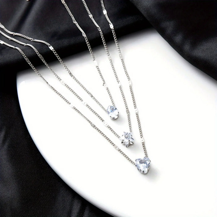 Multi-layer Five-pointed Star Heart Shape Pendant