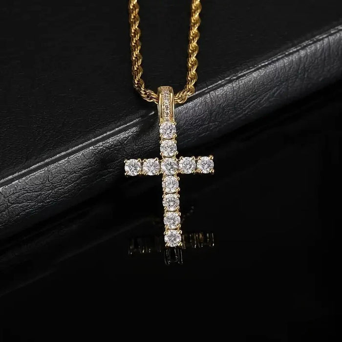 Fashion Luxury Cubic Zirconia Cross Pendant Necklace