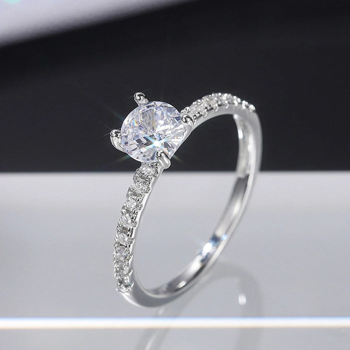 Round Zirconia Women Wedding Rings
