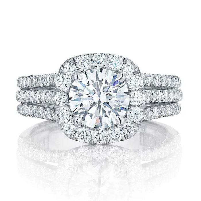 Luxury Silver Engagement Wedding Rings