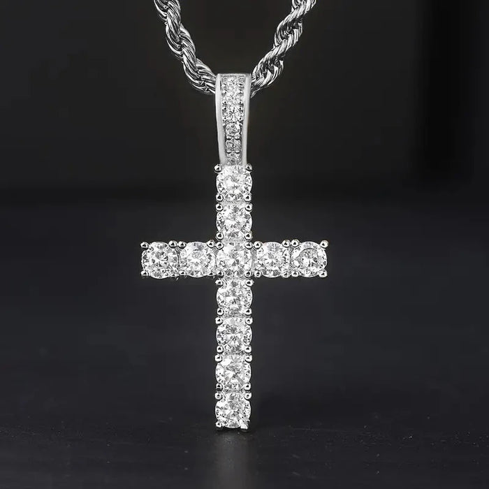Fashion Luxury Cubic Zirconia Cross Pendant Necklace