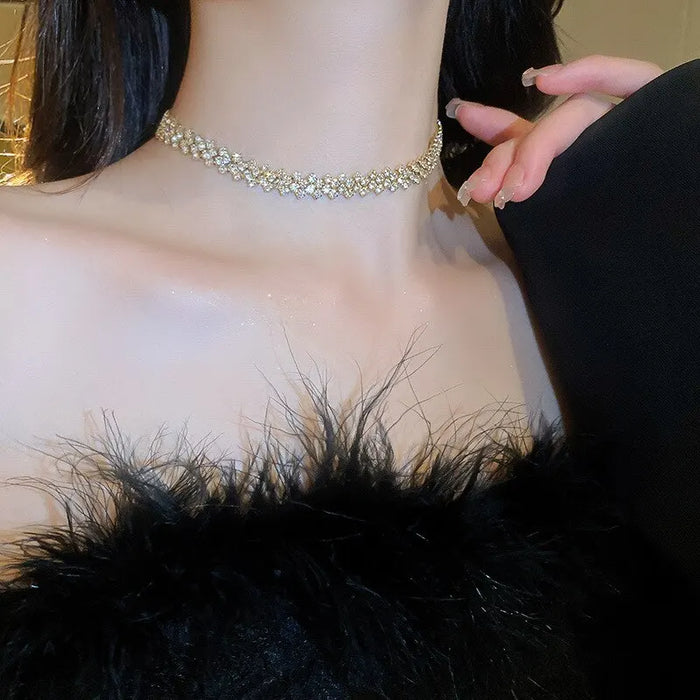 Luxury Shiny Full Rhinestone Choker Necklace