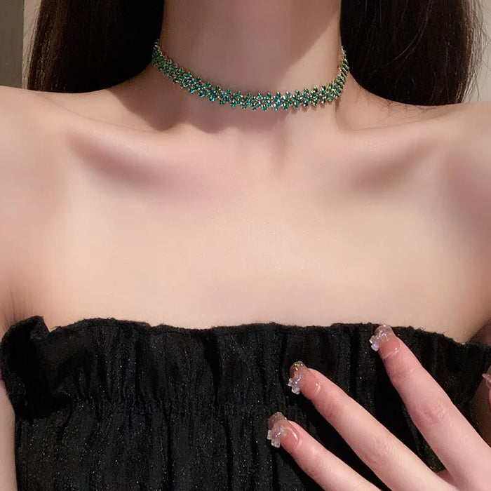 Luxury Shiny Full Rhinestone Choker Necklace