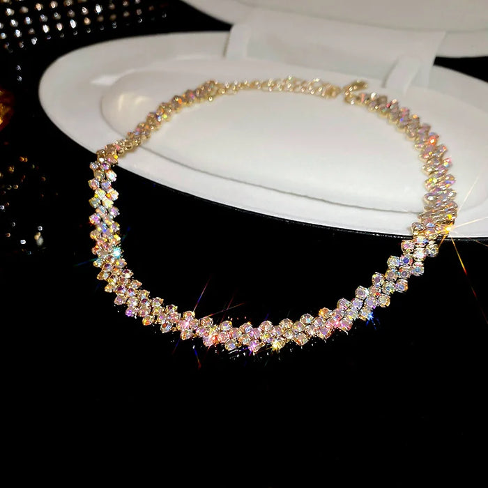 Luxury Shiny Full Rhinestone Choker Necklace