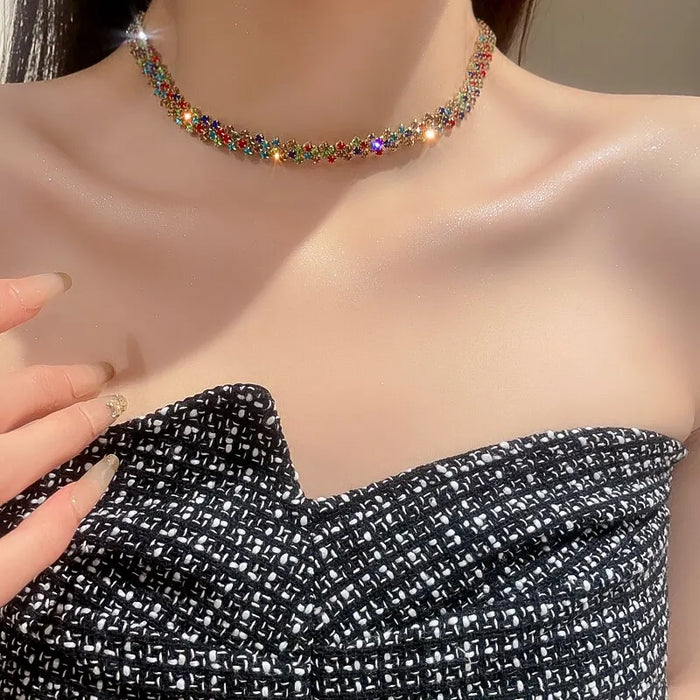 Luxury Shiny Full Rhinestone Choker Necklace