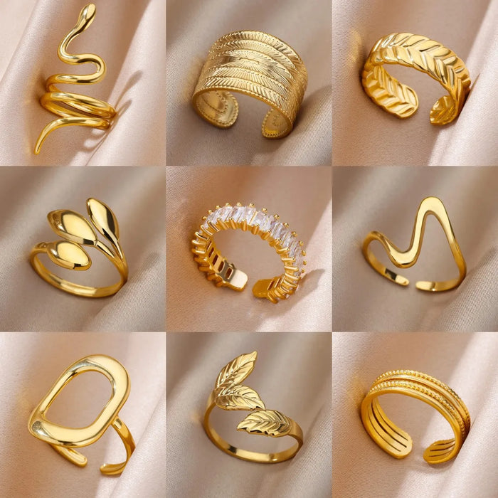 Stainless Steel Rings for Women Gold Color Never Fade