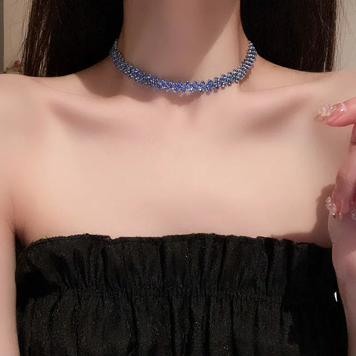 Luxury Shiny Full Rhinestone Choker Necklace