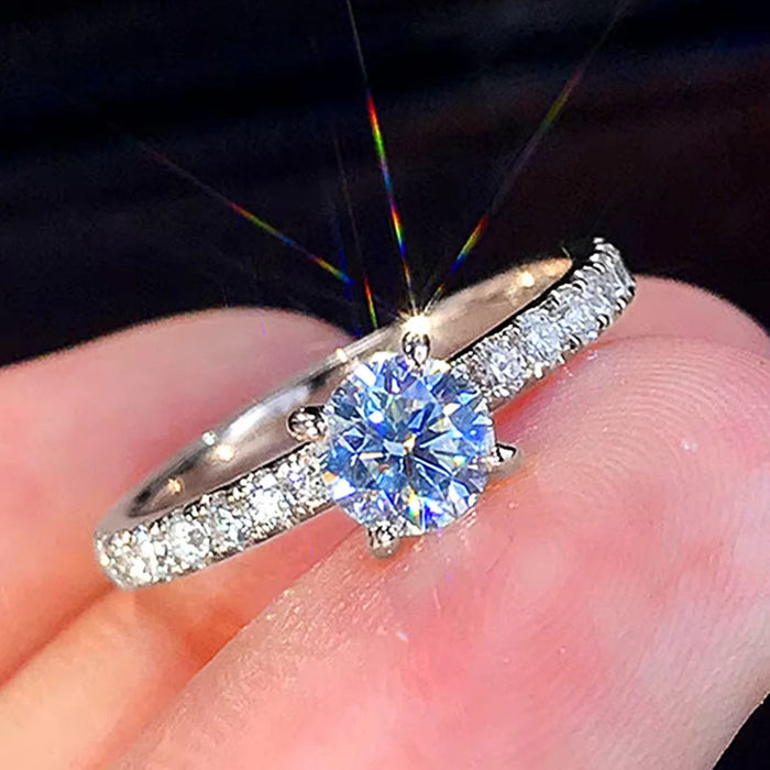 Round Zirconia Women Wedding Rings