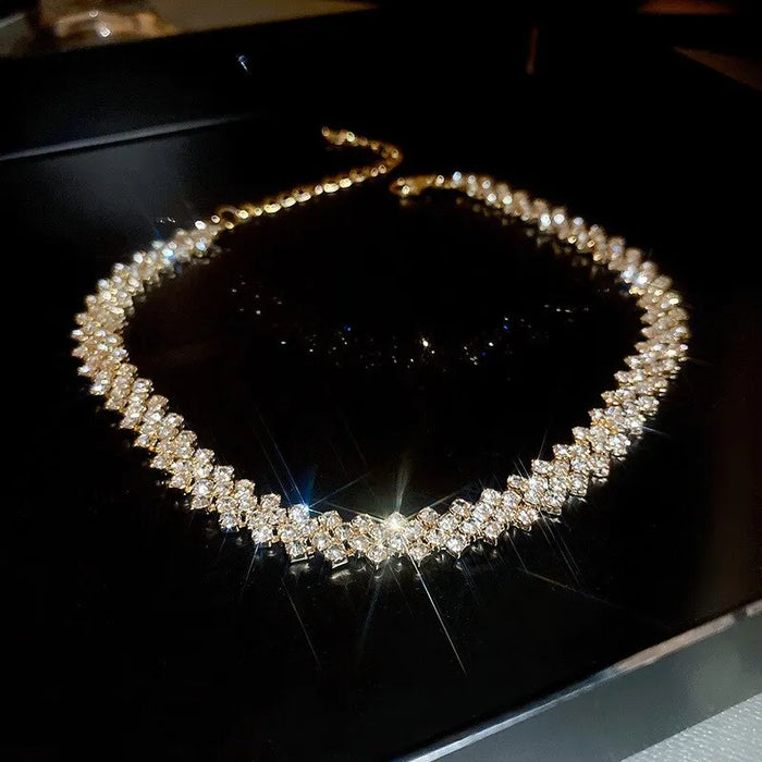 Luxury Shiny Full Rhinestone Choker Necklace