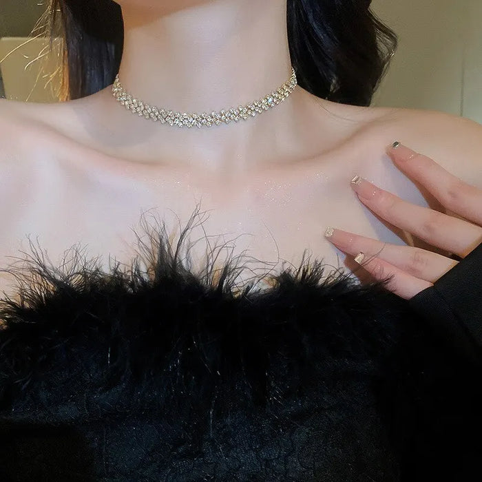 Luxury Shiny Full Rhinestone Choker Necklace