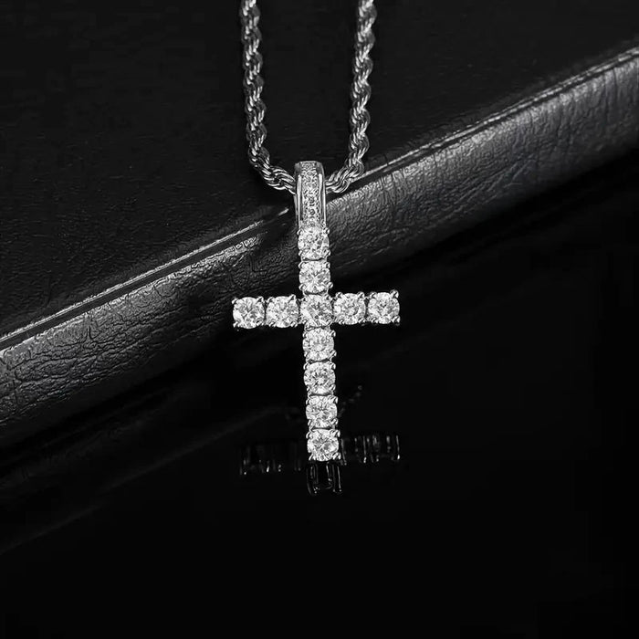Fashion Luxury Cubic Zirconia Cross Pendant Necklace